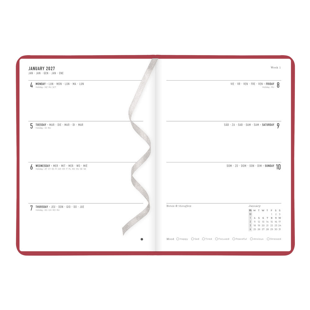 Letts A5 Weekly Planner, Conscious, 2027 Berry 27-082552#color_berry
