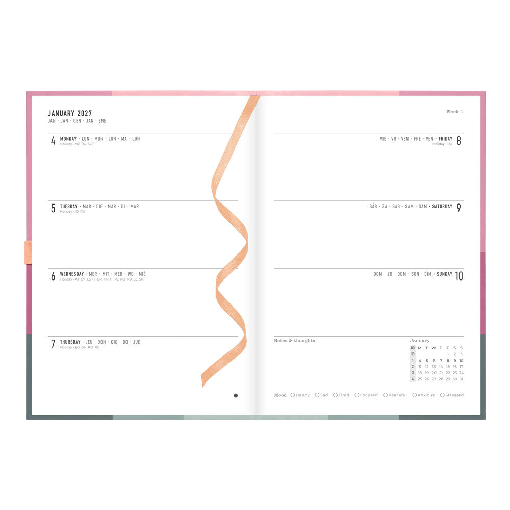 Letts A5 Weekly Planner, Gradient, 2027 Rose 27-082570#color_gradient-rose