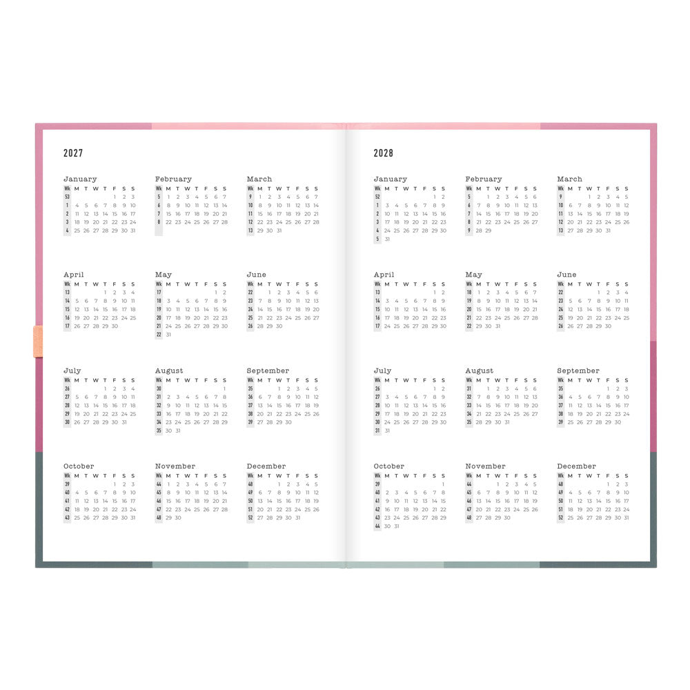 Letts A5 Weekly Planner, Gradient, 2027 Rose 27-082570#color_gradient-rose