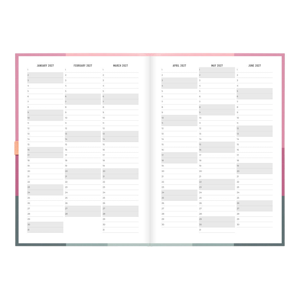 Letts A5 Weekly Planner, Gradient, 2027 Rose 27-082570#color_gradient-rose