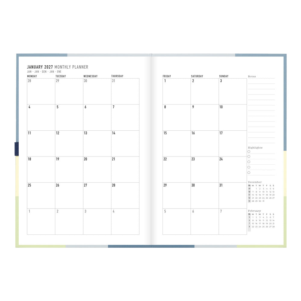 Letts A5 Weekly Planner, Gradient, 2027 Blue 27-082571#color_gradient-blue