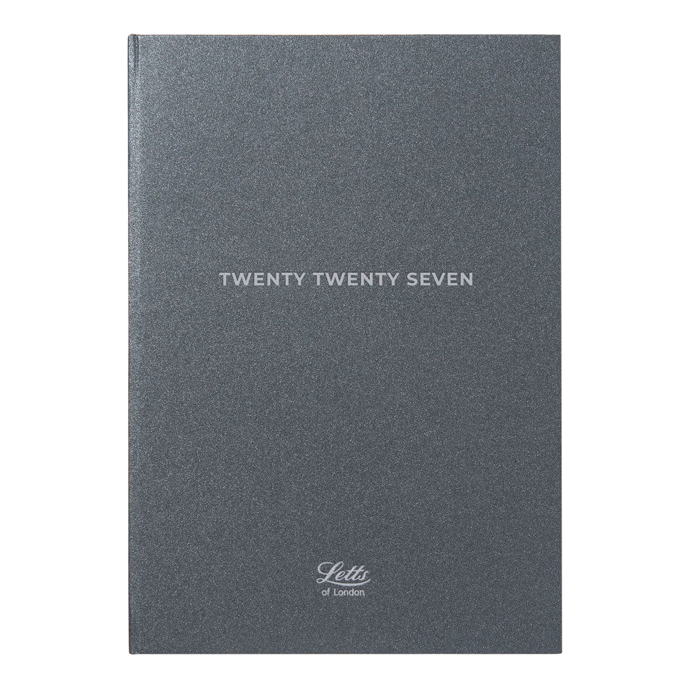 Letts A5 Weekly Planner, Titanium, 2027 Charcoal 27-082582#color_charcoal