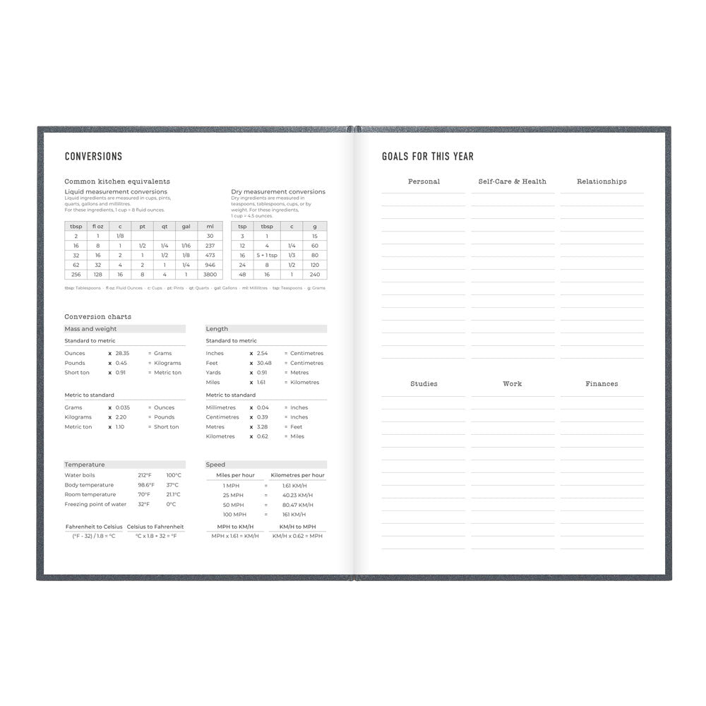 Letts A5 Weekly Planner, Titanium, 2027 Charcoal 27-082582#color_charcoal