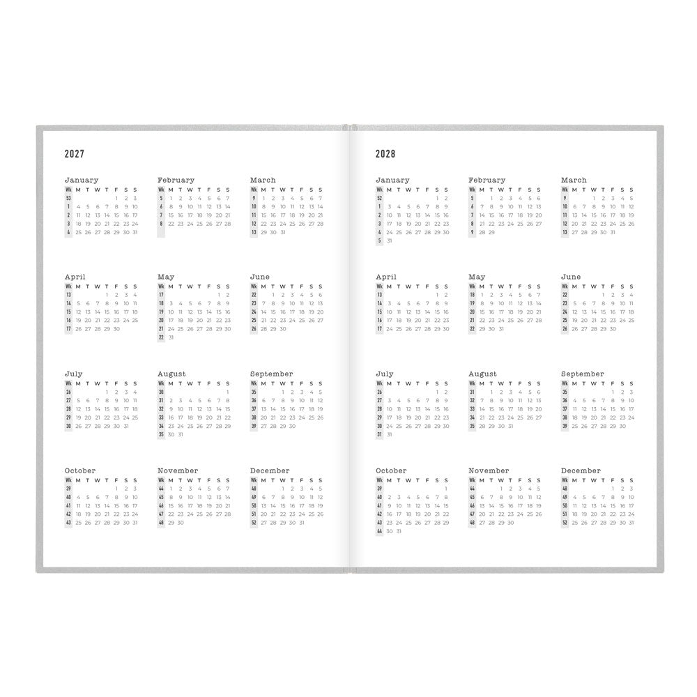 Letts A5 Weekly Planner, Titanium, 2027 Silver 27-082583#color_silver