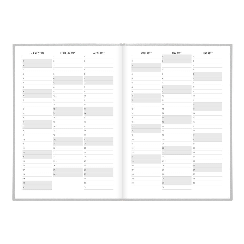 Letts A5 Weekly Planner, Titanium, 2027 Silver 27-082583#color_silver