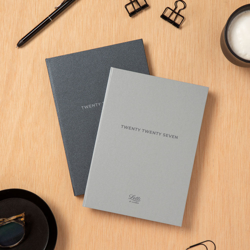 Letts A5 Weekly Planner, Titanium, 2027 Silver 27-082583#color_silver