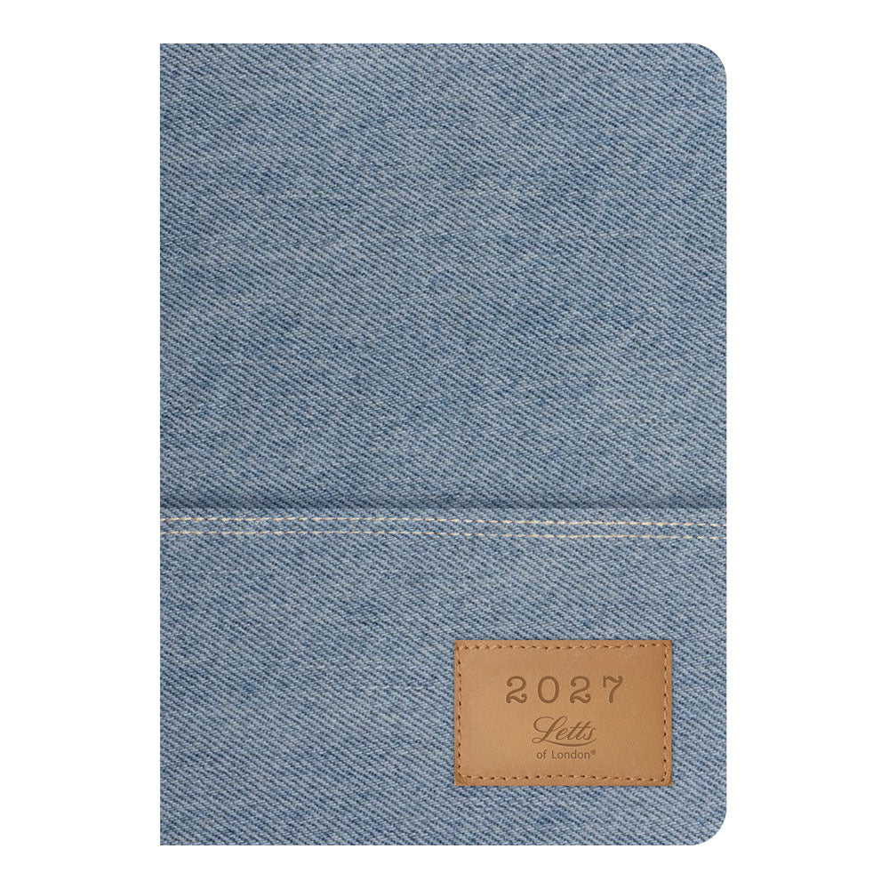 Letts A5 Weekly Planner, Denim, 2027 Light Wash 27-082645#color_denim-light-wash