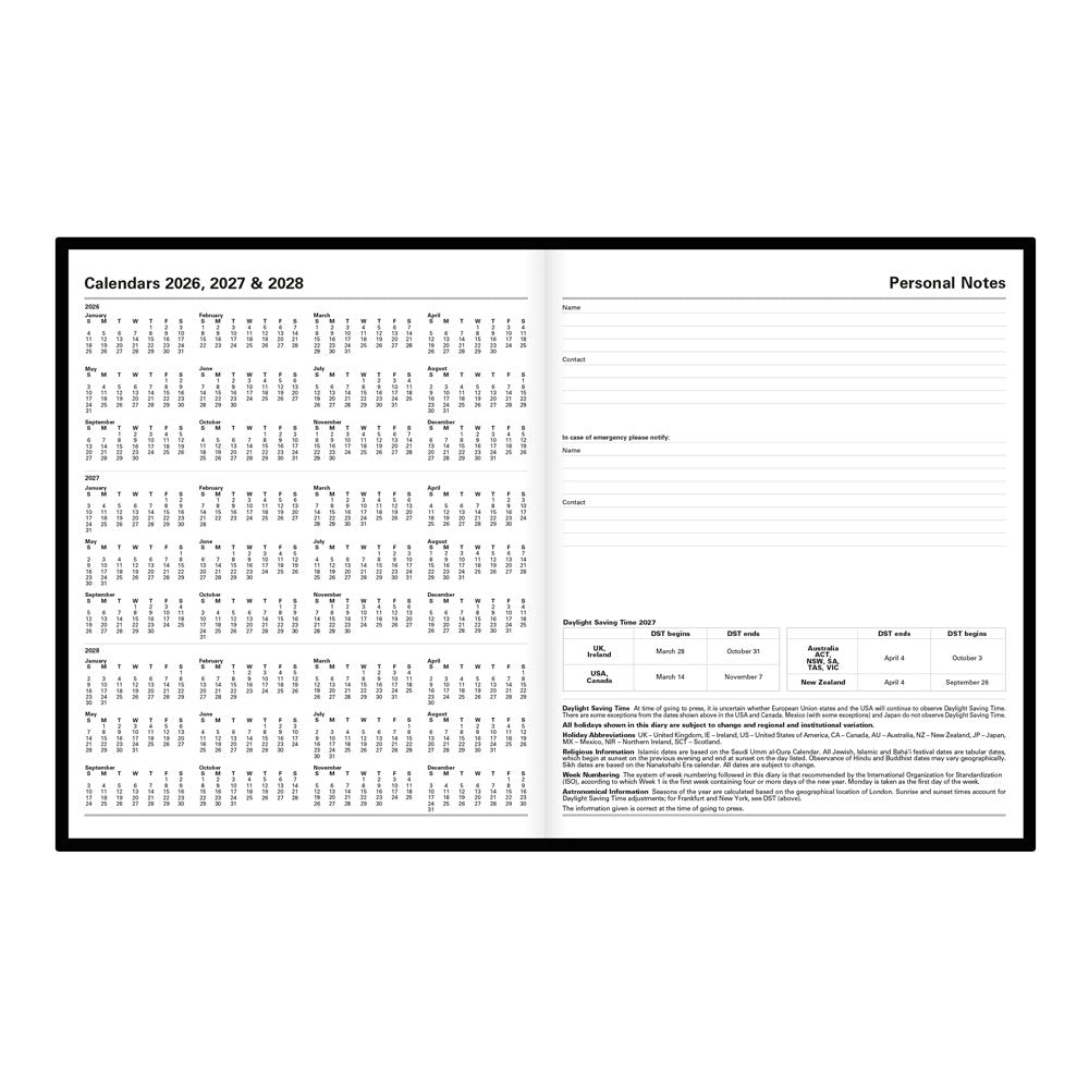 Letts Quarto Daily Planner, Standard, 2027 Black 27-C10YBK#color_black