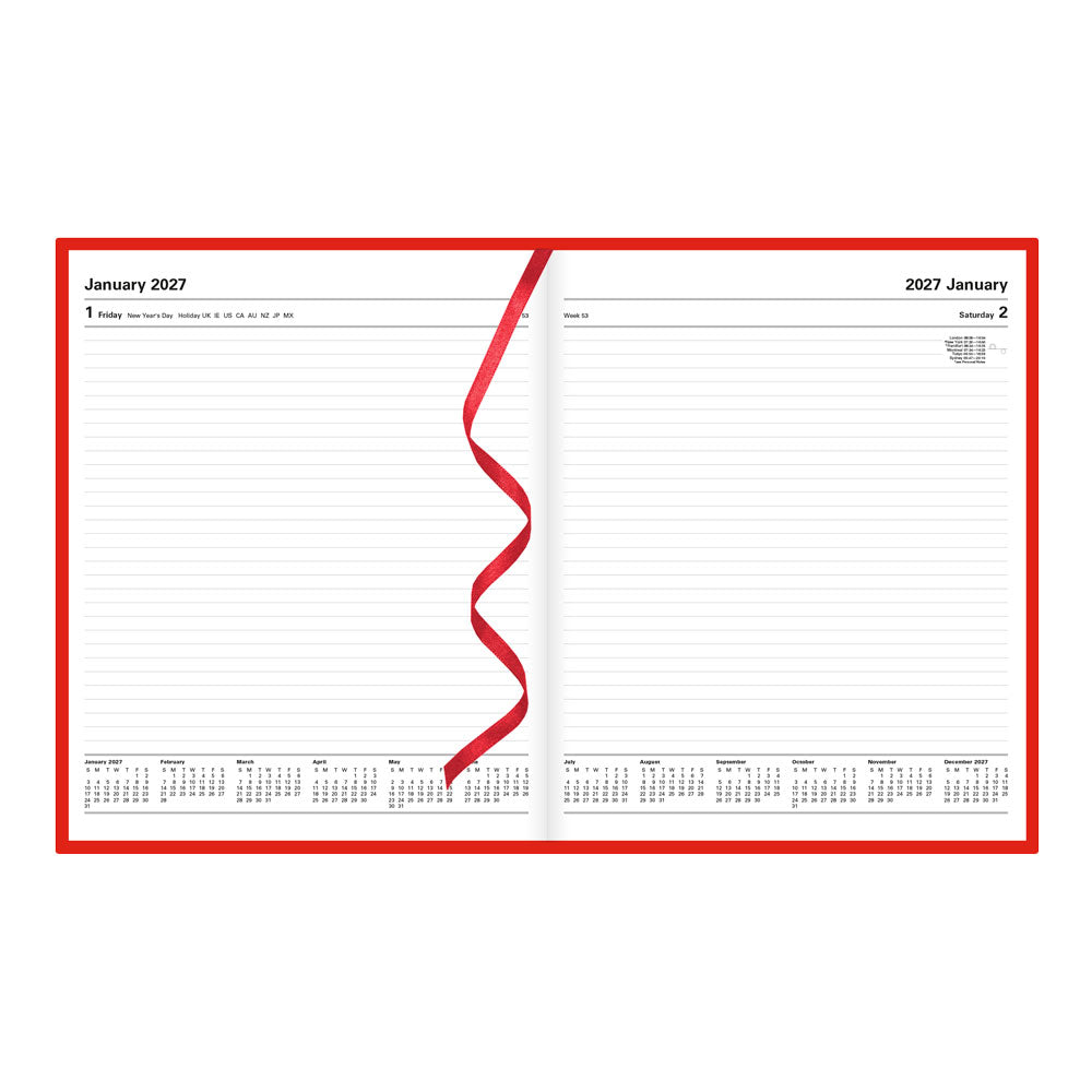 Letts Quarto Daily Planner, Standard, 2027 Red 27-C10YBY#color_red
