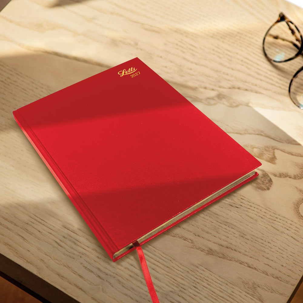 Letts Quarto Daily Planner, Standard, 2027 Red 27-C10YBY#color_red
