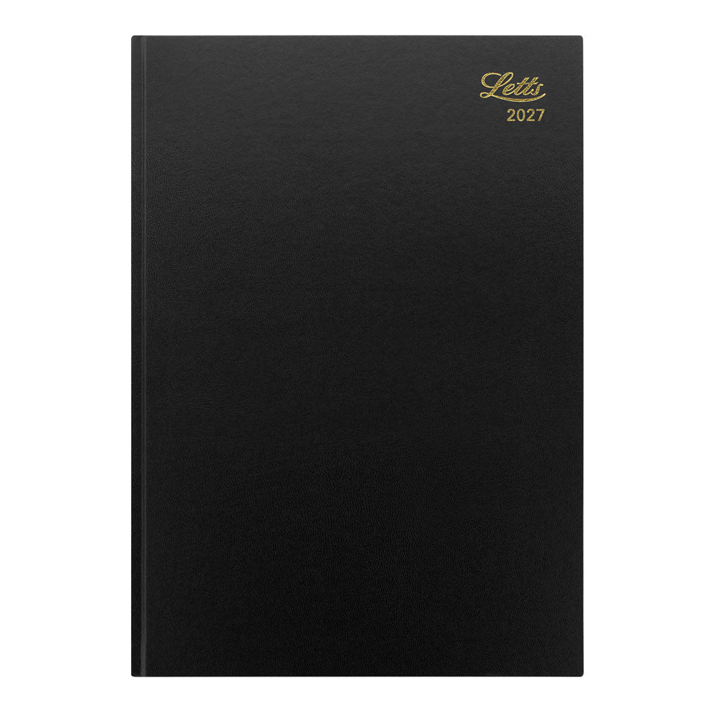 Letts A4 Daily Planner, Standard, 2027 Black 27-C10ZBK#color_black
