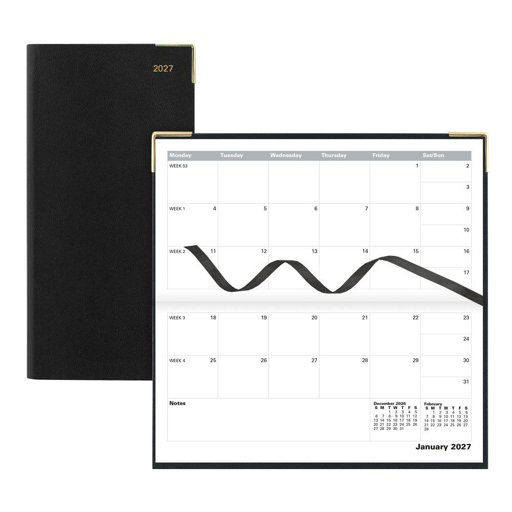 Letts Slim Monthly 13-Month Planner, Classic, 2027 Black 27-C12SBK#color_black
