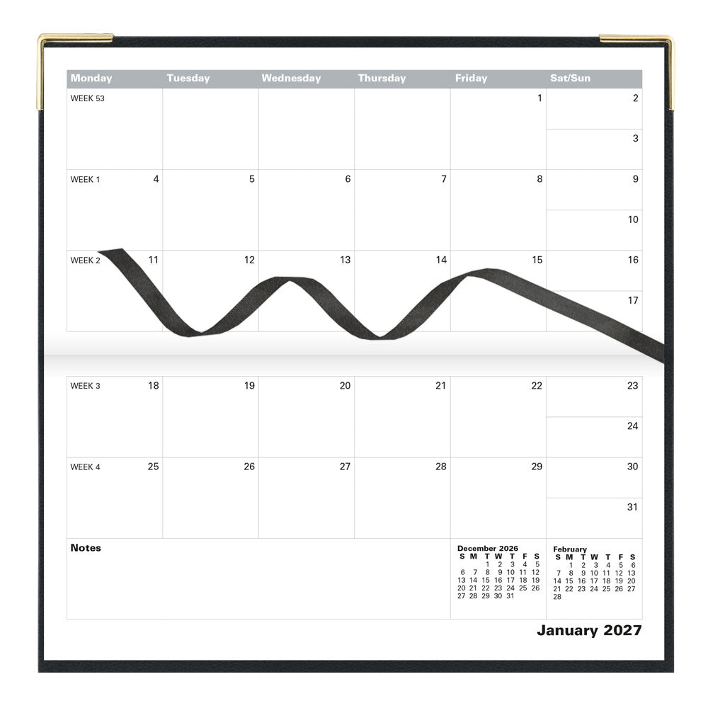 Letts Slim Monthly 13-Month Planner, Classic, 2027 Black 27-C12SBK#color_black