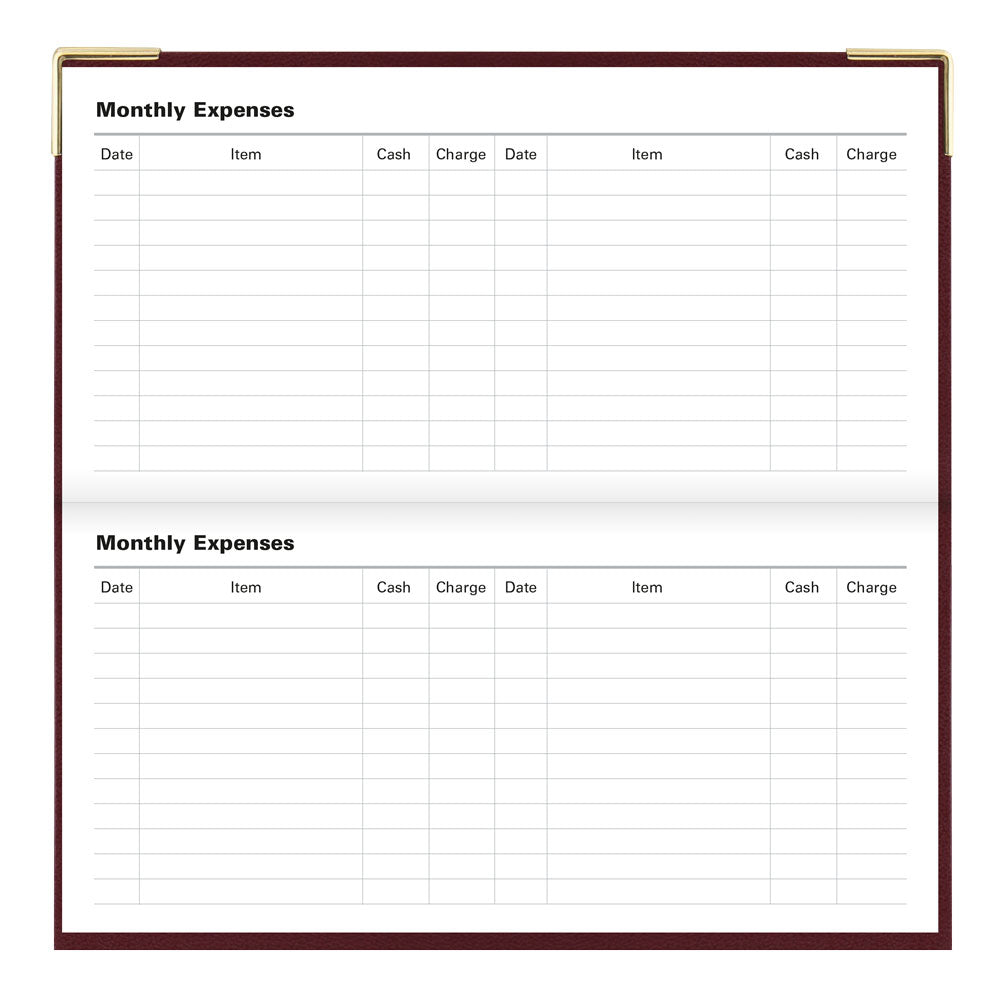 Letts Slim Monthly 13-Month Planner, Classic, 2027 Burgundy 27-C12SBY#color_burgundy