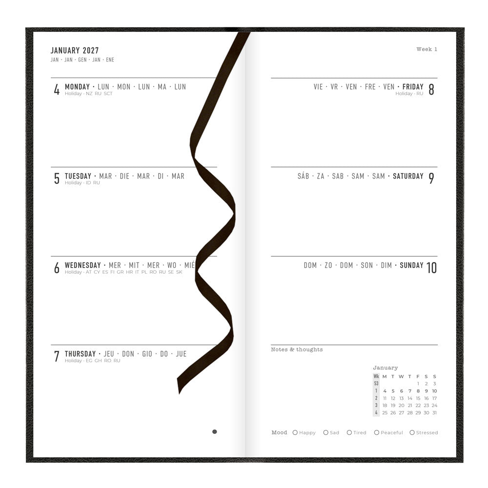 Letts Compact Weekly Planner, Principal, 2027 Black 27-C30NUBK#color_black