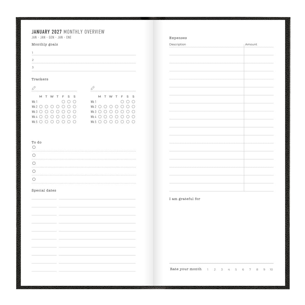Letts Compact Weekly Planner, Principal, 2027 Black 27-C30NUBK#color_black