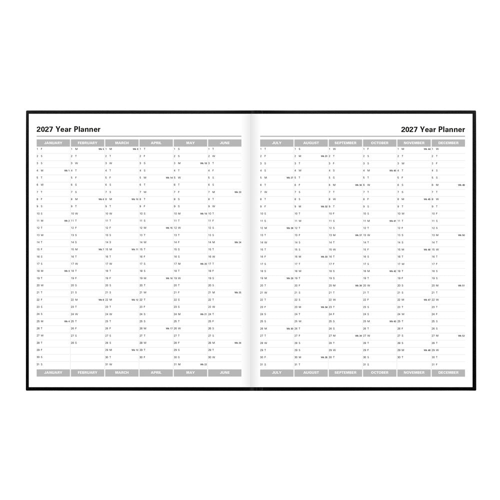 Letts Quarto Weekly Appointment Book, Principal, 2027 Black 27-C30YABK#color_black