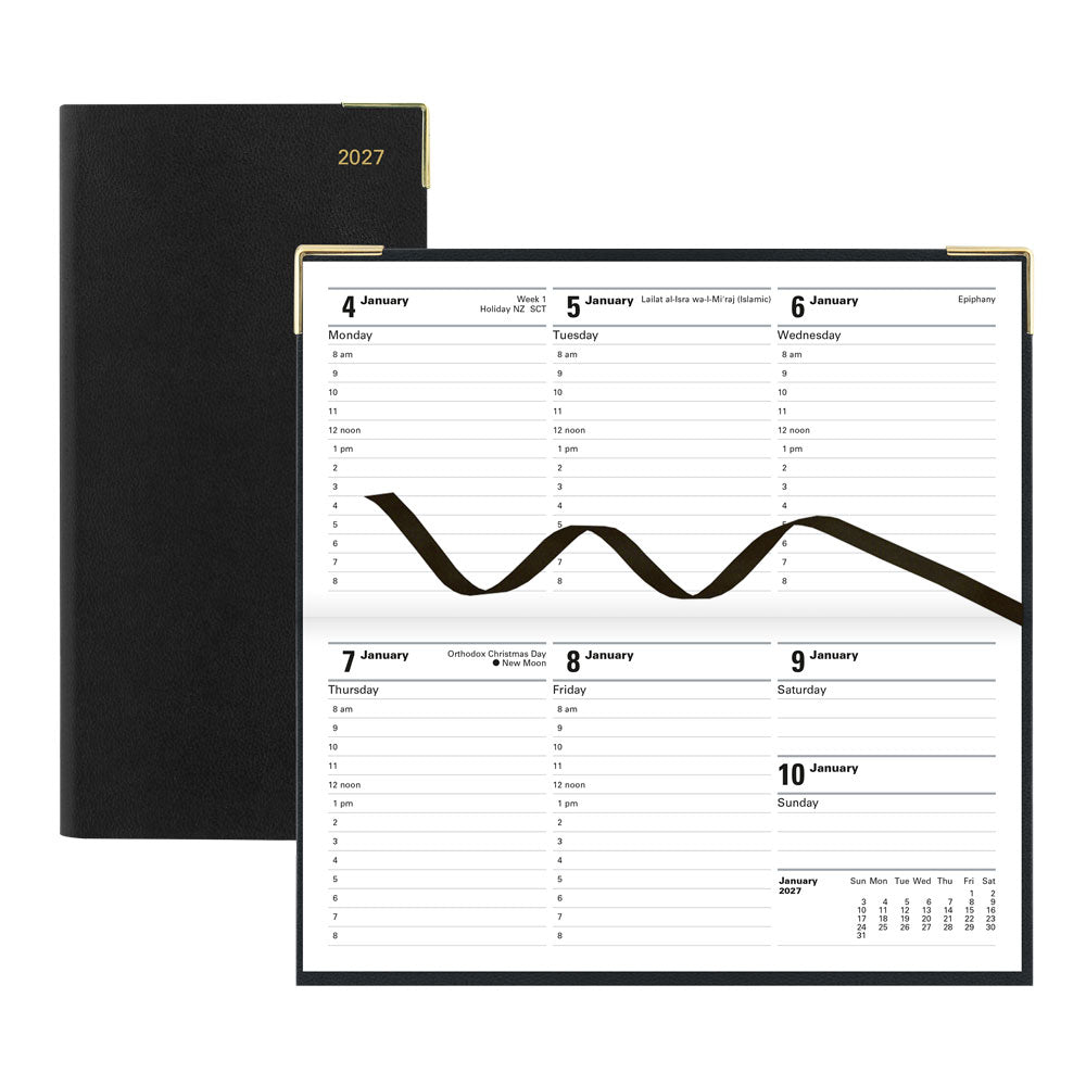 Letts Slim Weekly Appointment Book, Classic, 2027 Black 27-C32SBK#color_black