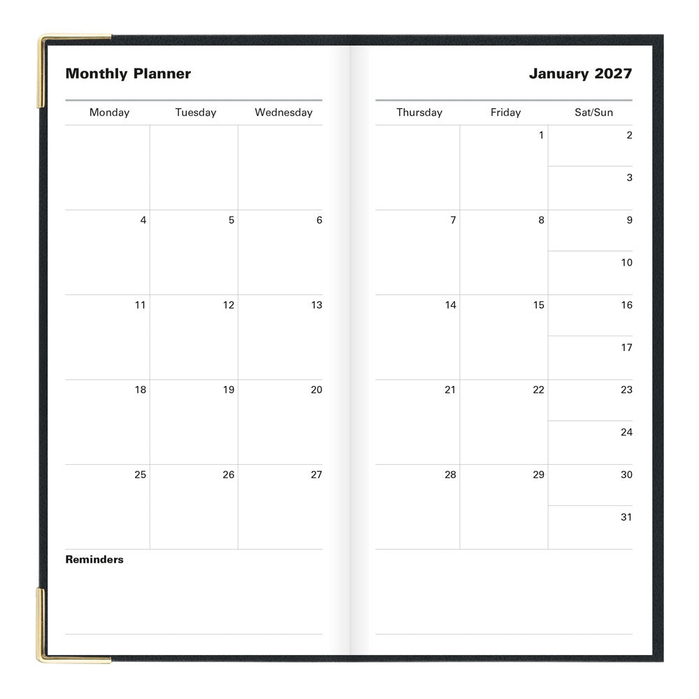 Letts Slim Weekly Planner, Classic, 2027 Black 27-C32SUBK#color_black