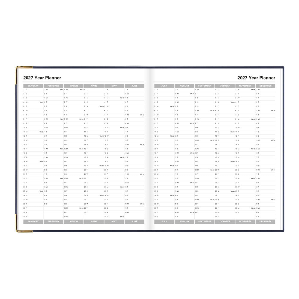 Letts Quarto Weekly Appointment Book, Classic, 2027 Blue 27-C32YBE#color_blue