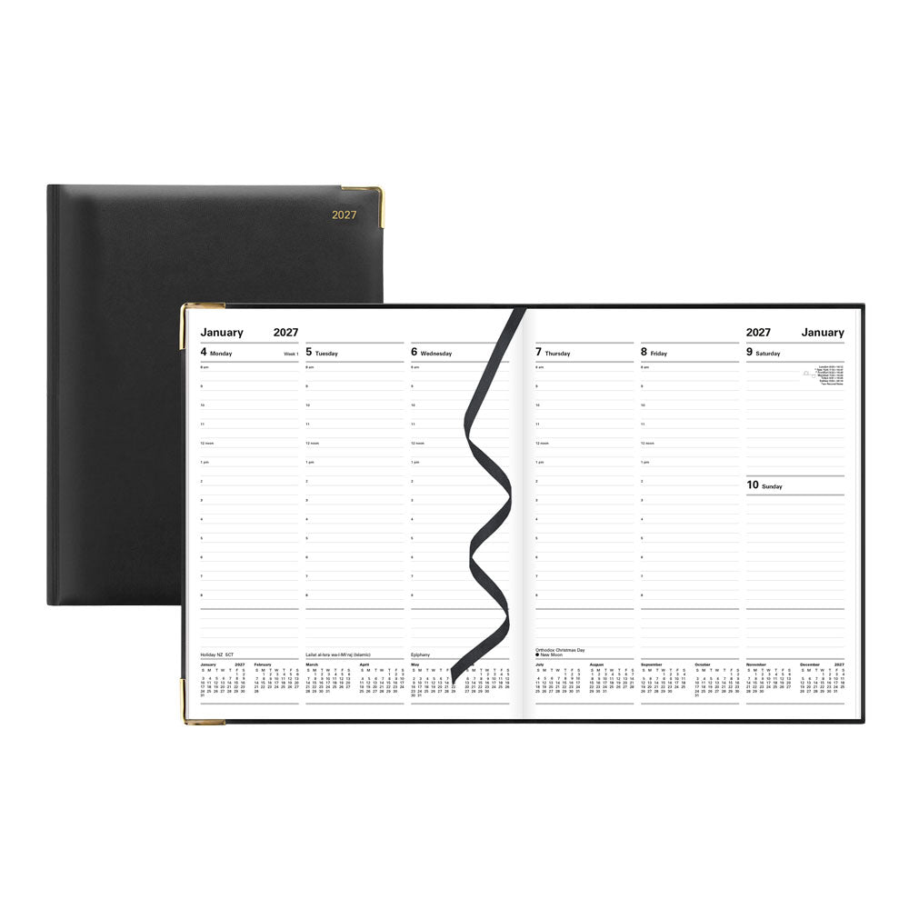 Letts Quarto Weekly Appointment Book, Classic, 2027 Black 27-C32YIBK#color_black