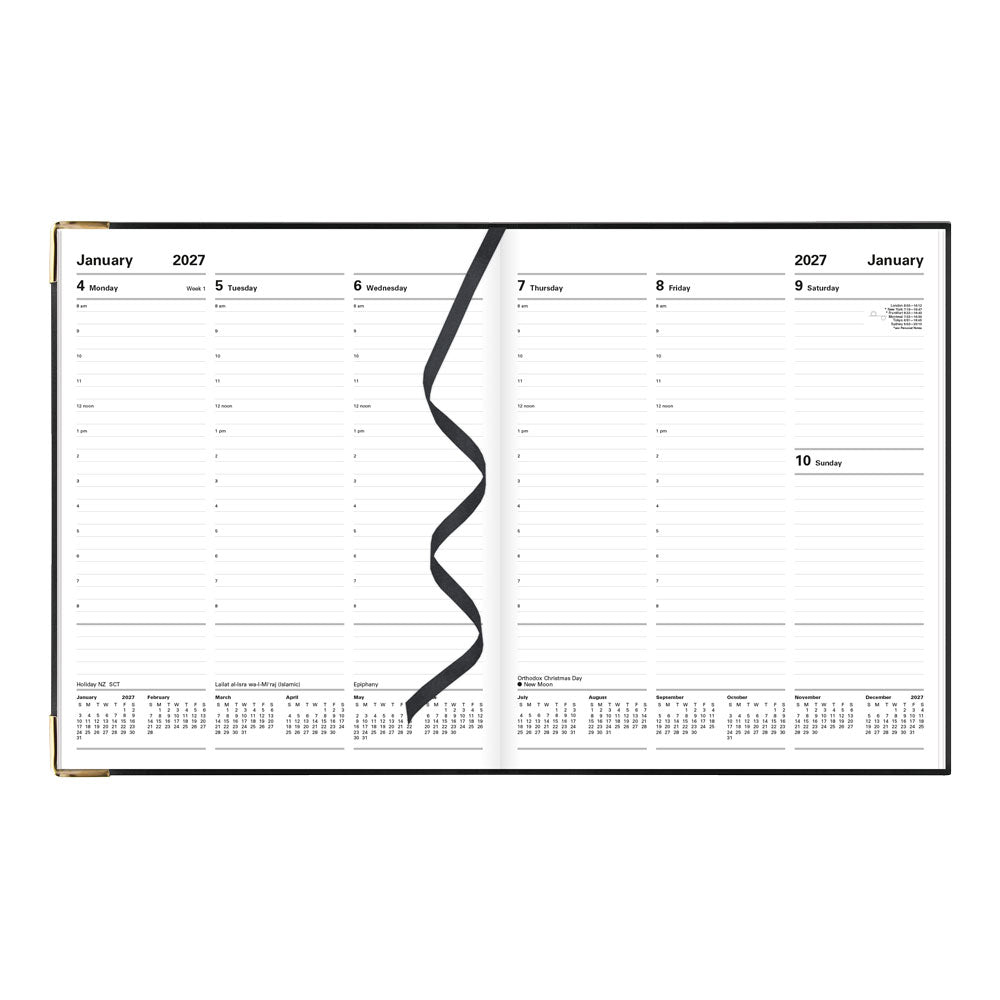 Letts Quarto Weekly Appointment Book, Classic, 2027 Black 27-C32YIBK#color_black
