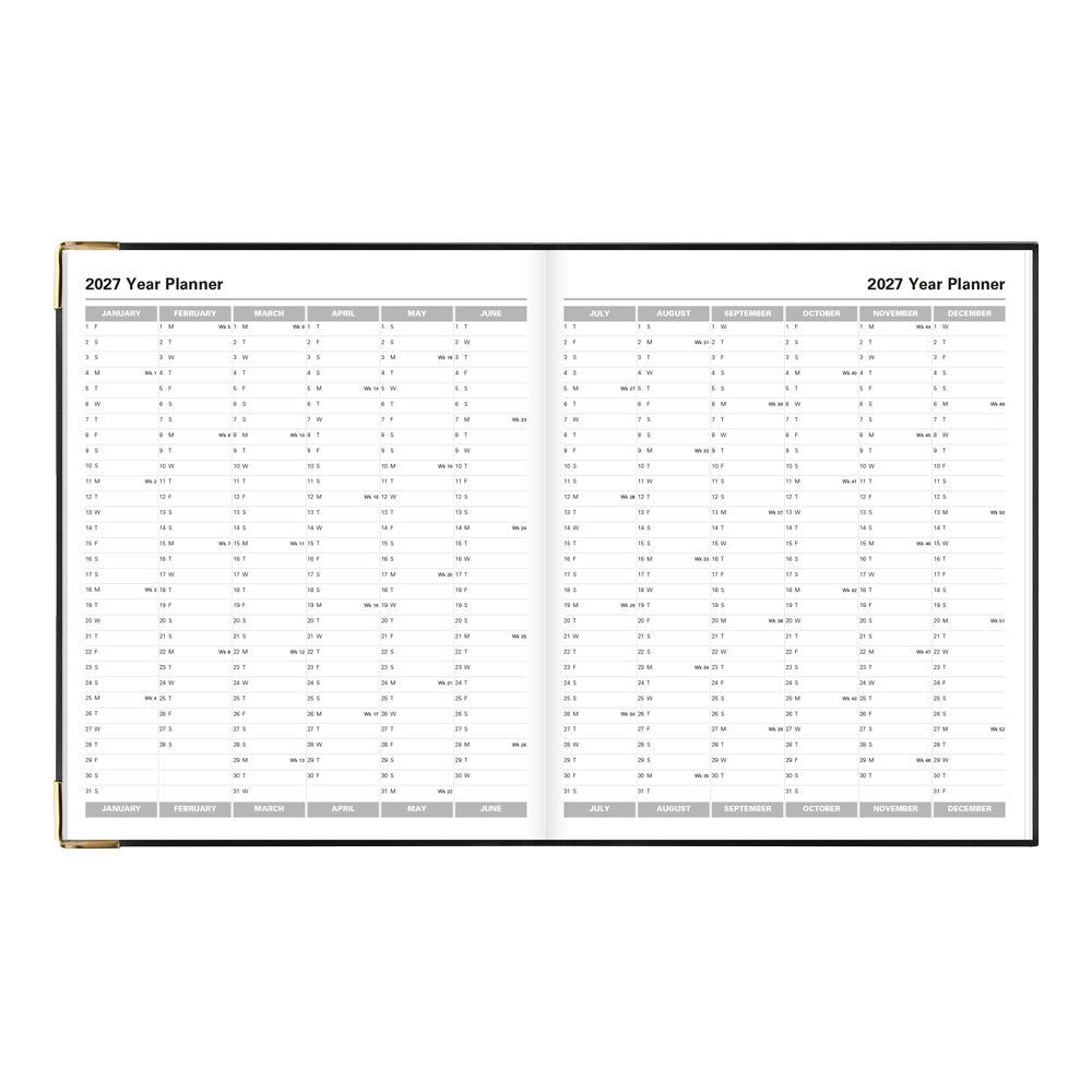 Letts Quarto Weekly Appointment Book, Classic, 2027 Black 27-C32YIBK#color_black