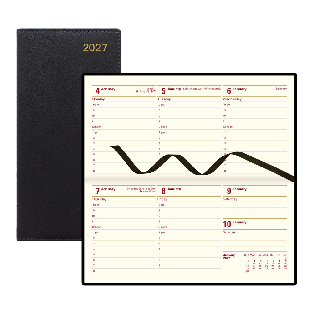 Letts Slim Weekly Appointment Book, Belgravia, 2027 Black 27-C33SBK#color_black