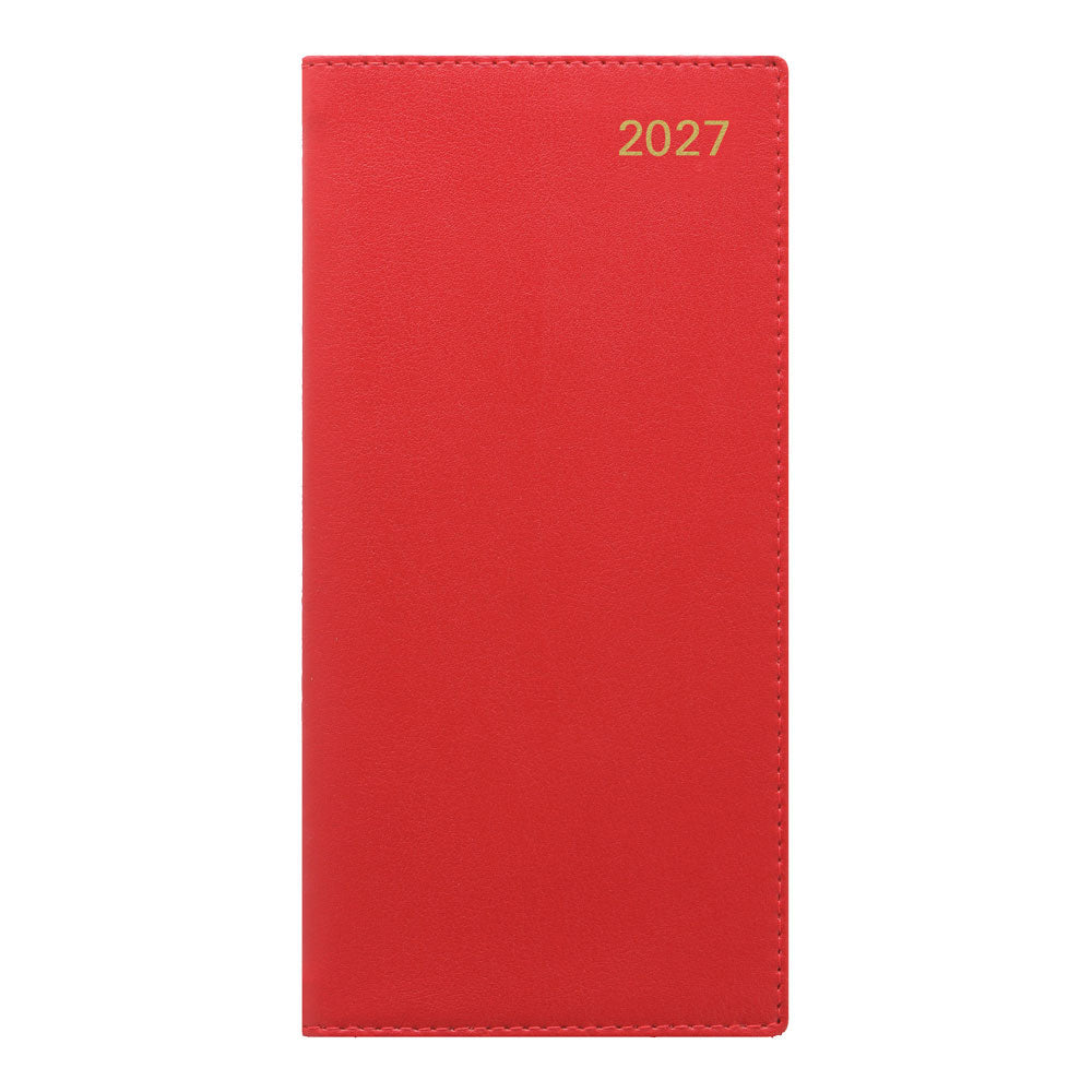 Letts Slim Weekly Appointment Book, Belgravia, 2027 Red 27-C33SRD#color_red