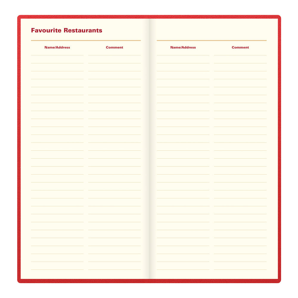 Letts Slim Weekly Appointment Book, Belgravia, 2027 Red 27-C33SRD#color_red