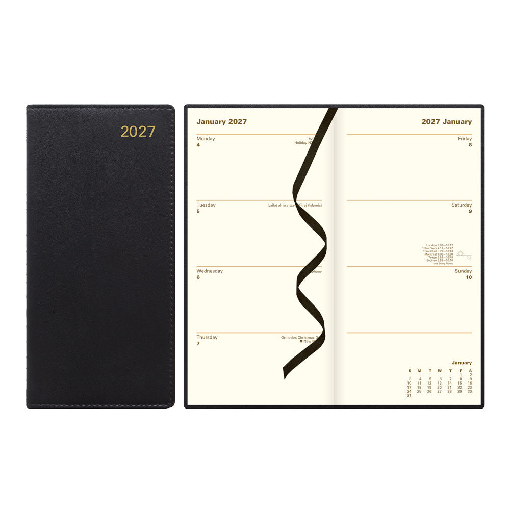 Letts Slim Weekly Planner, Belgravia, 2027 Black 27-C33SUBK#color_black
