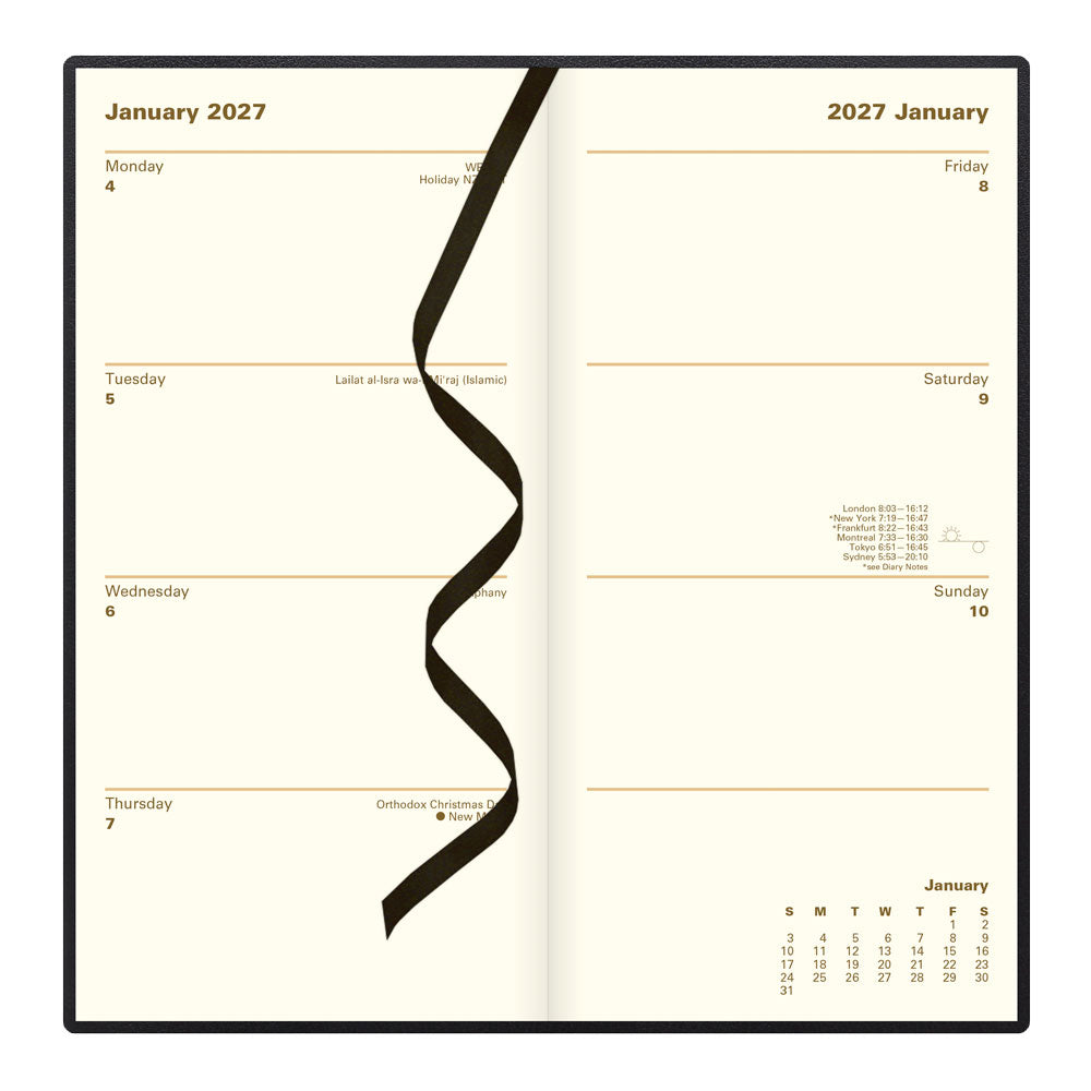 Letts Slim Weekly Planner, Belgravia, 2027 Black 27-C33SUBK#color_black
