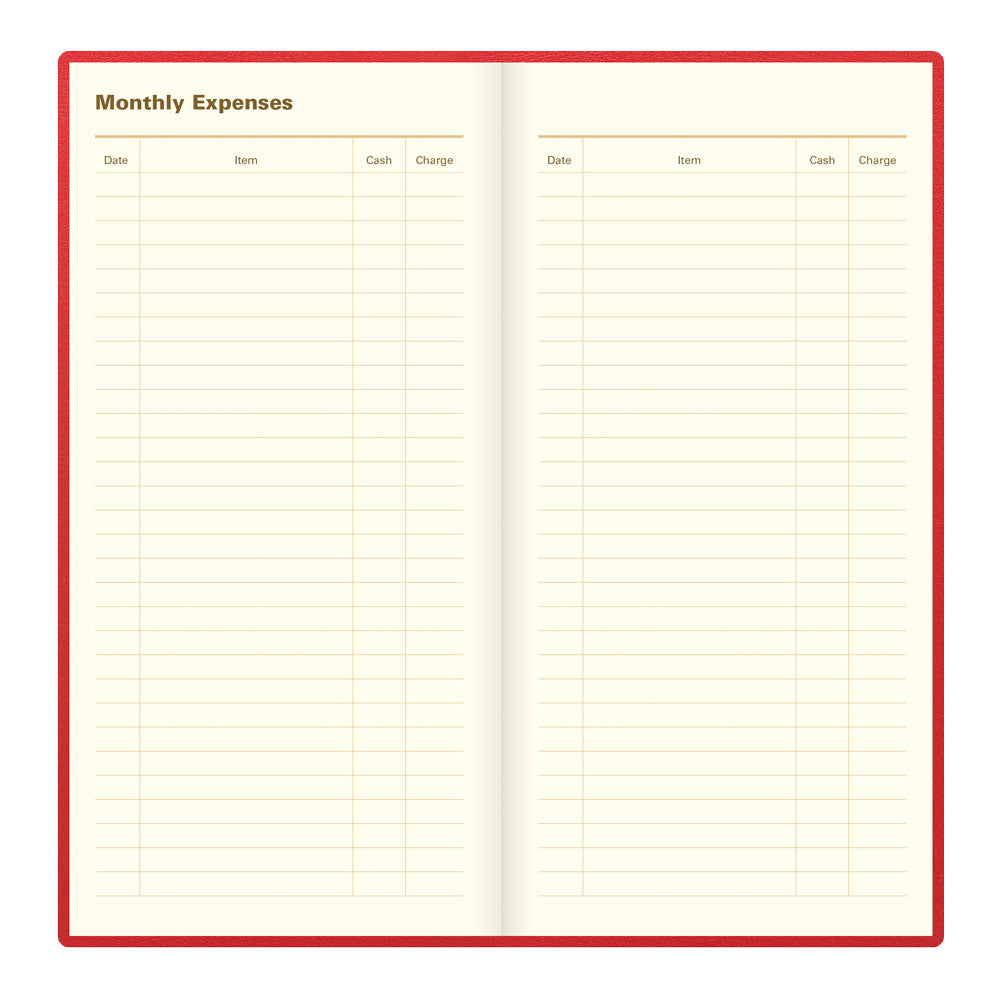 Letts Slim Weekly Planner, Belgravia, 2027 Red 27-C33SURD#color_red