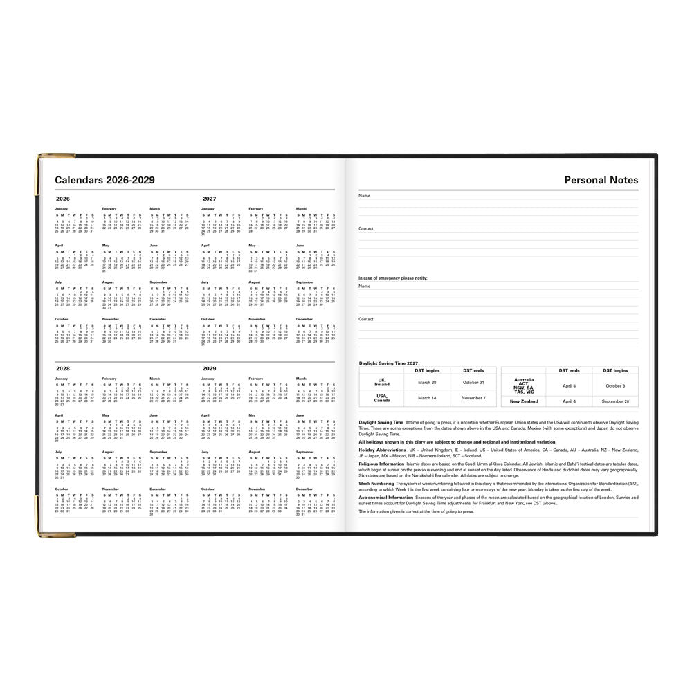 Letts Quarto Weekly Appointment Book, Roma, 2027 Black 27-C33YIBK#color_black