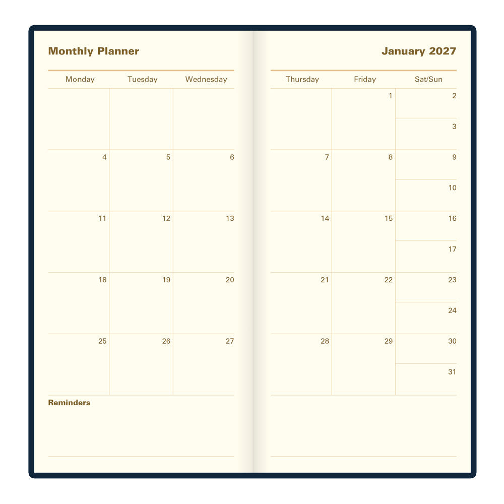 Letts Slim Weekly Planner, Signature, 2027 Blue 27-C38SUBE#color_blue