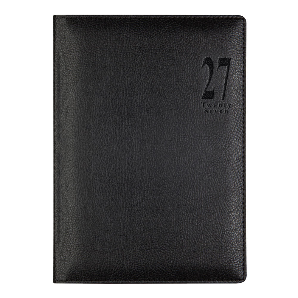 Letts A5 Weekly Appointment Book, Milano, 2027 Black 27-CTO3XUBK#color_black