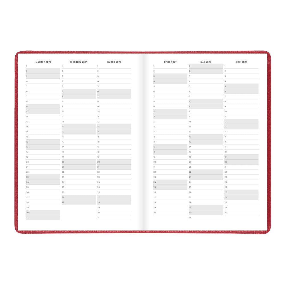 Letts A5 Weekly Appointment Book, Milano, 2027 Red 27-CTO3XURD#color_red