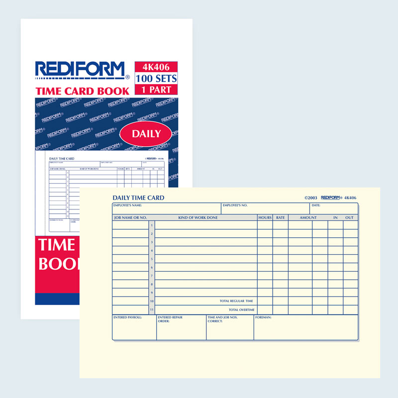 Daily Time Card Pad 4K406