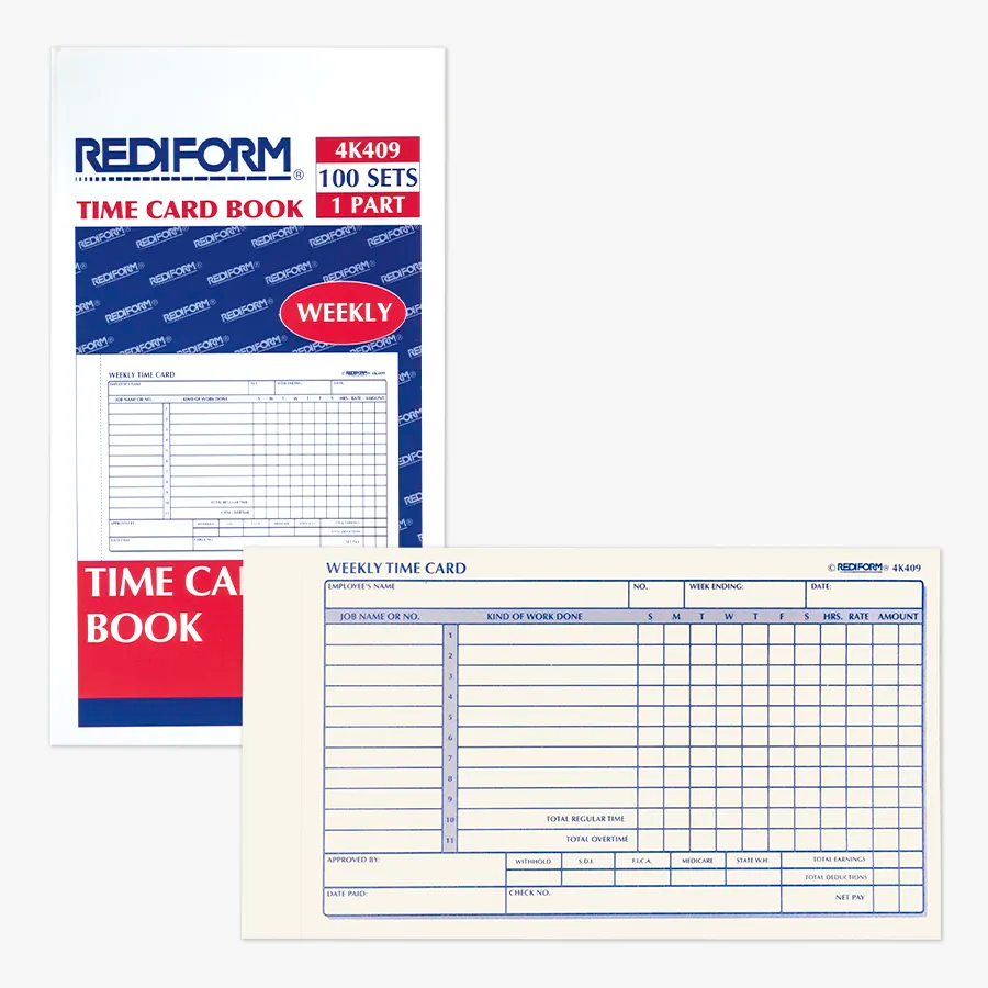 Rediform 4K409 weekly employee time card pad
