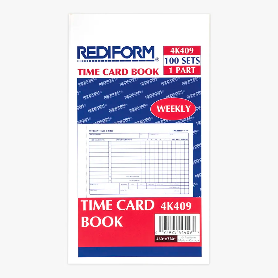 Rediform 4K409 weekly employee time card pad