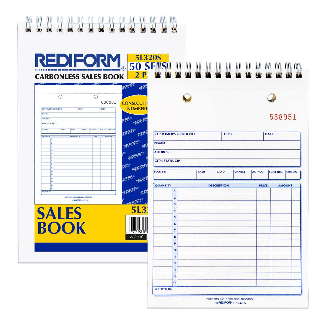 Sales Book (Wirebound) 5L320S