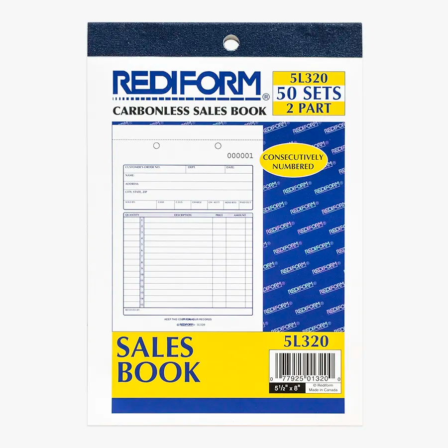 Rediform 5L320 2-part carbonless sales book