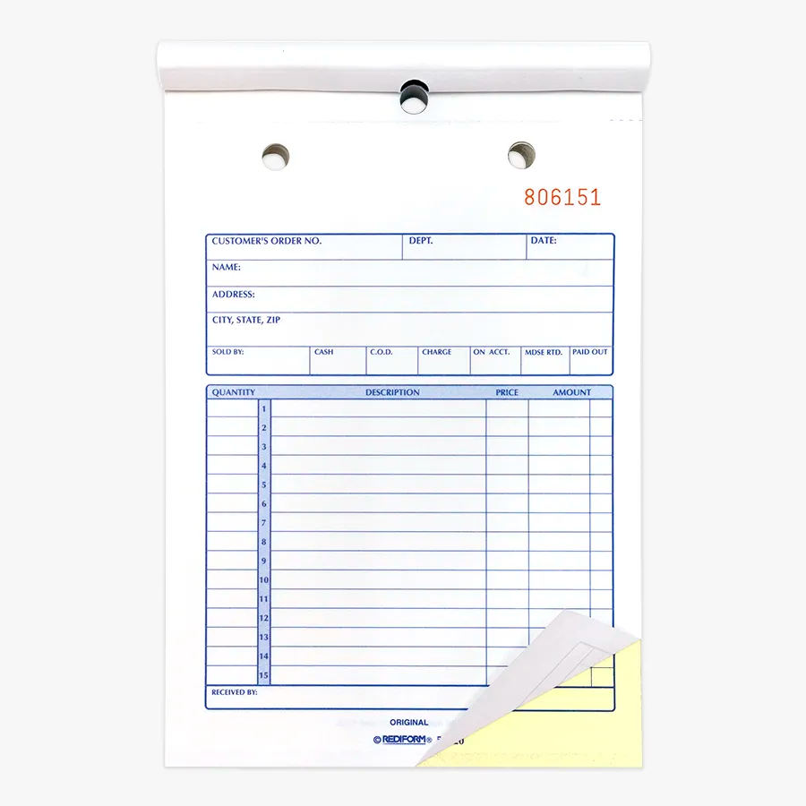 Rediform 5L320 2-part carbonless sales book