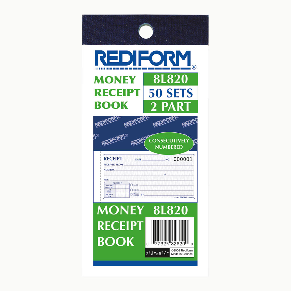 Money Receipt Book 8L820