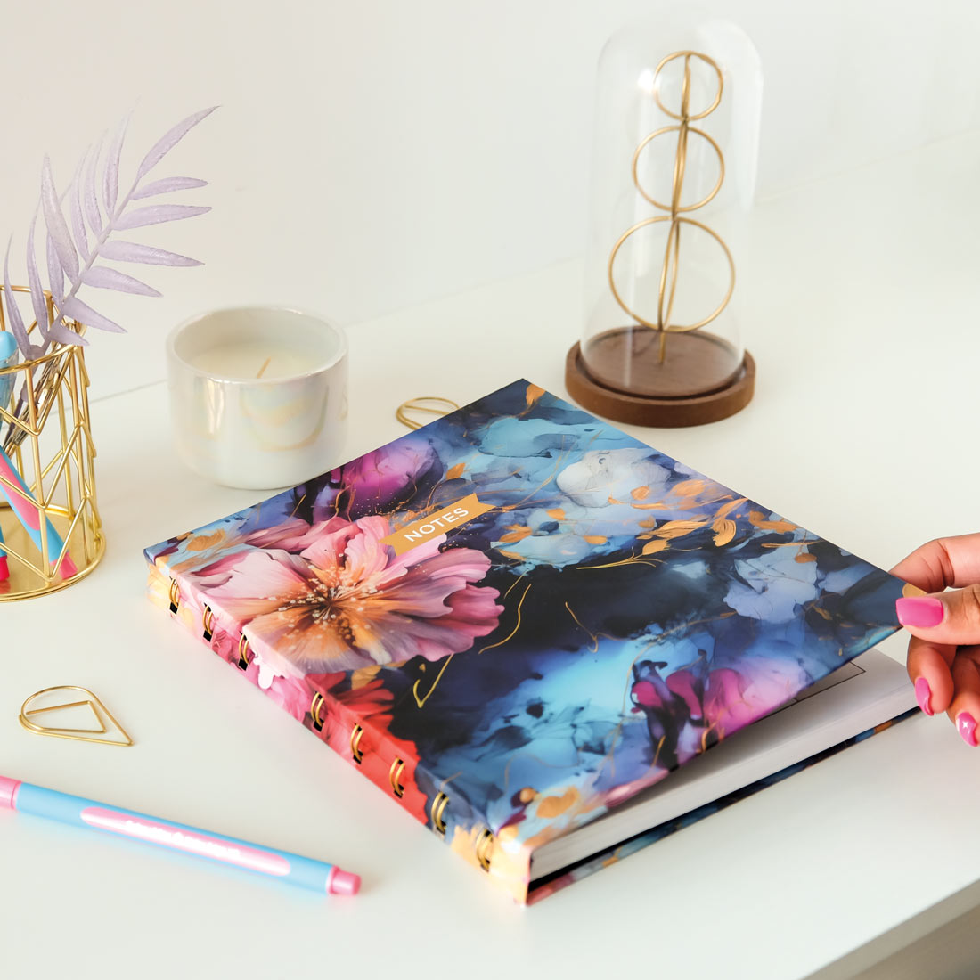 NotePro Notebook Midnight Floral A9C.02#color_midnight-floral