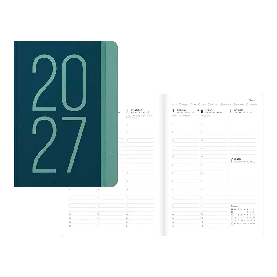 Letts A5 Weekly Planner, Essence, 2027 Teal 27-082633#color_essence-teal