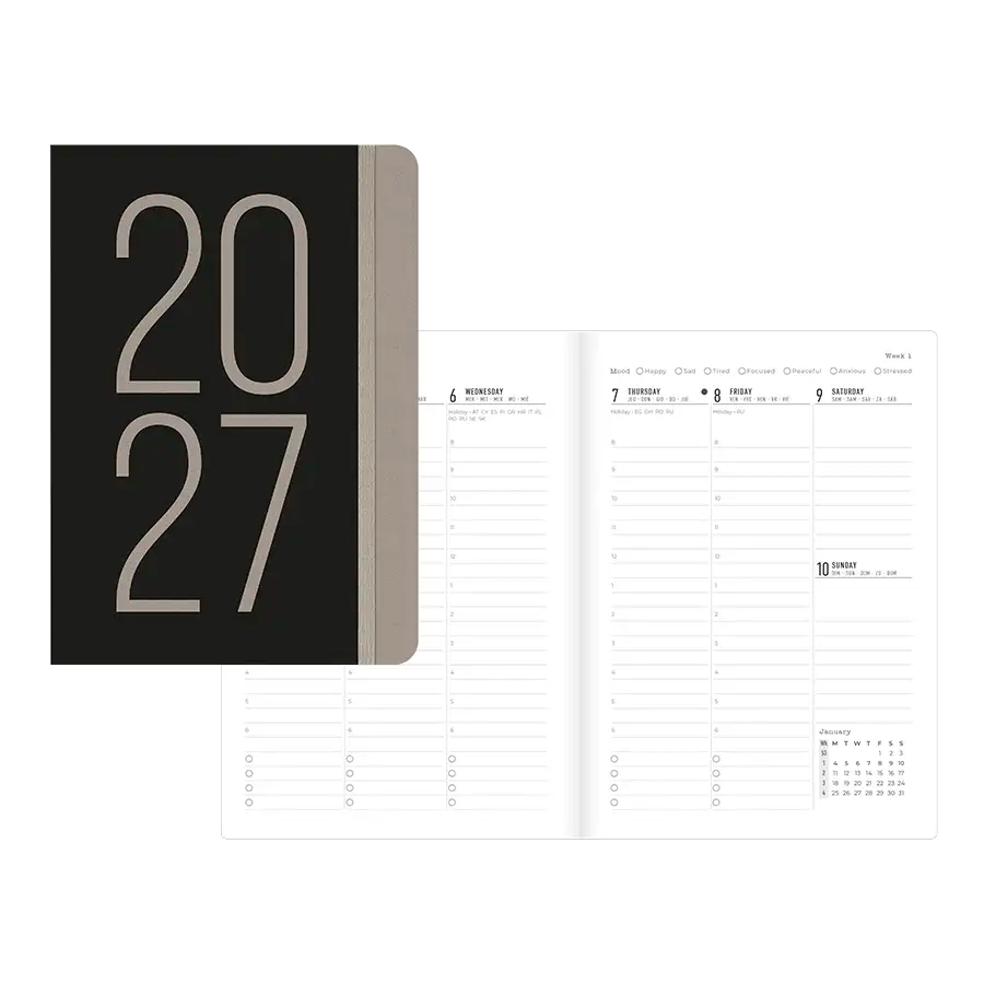 Letts A5 Weekly Planner, Essence, 2027 Teal 27-082633#color_essence-black
