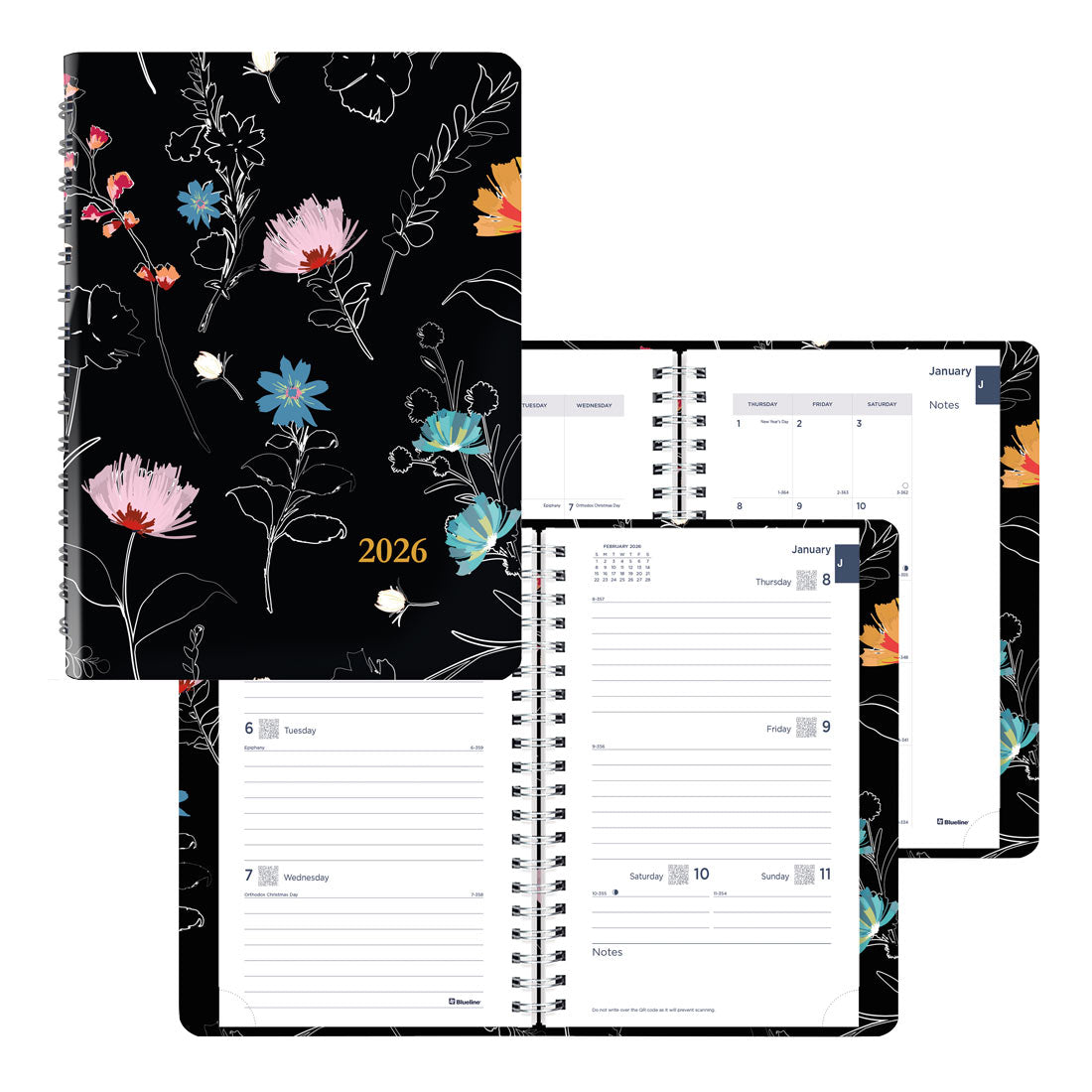 Blueline Dramatic Floral Weekly/Monthly Planner 2026 C101G.01-26