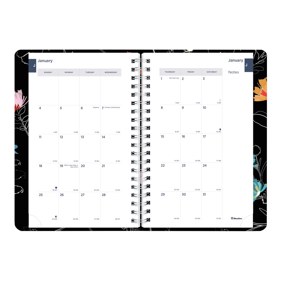 Blueline Dramatic Floral Weekly/Monthly Planner 2026 C101G.01-26
