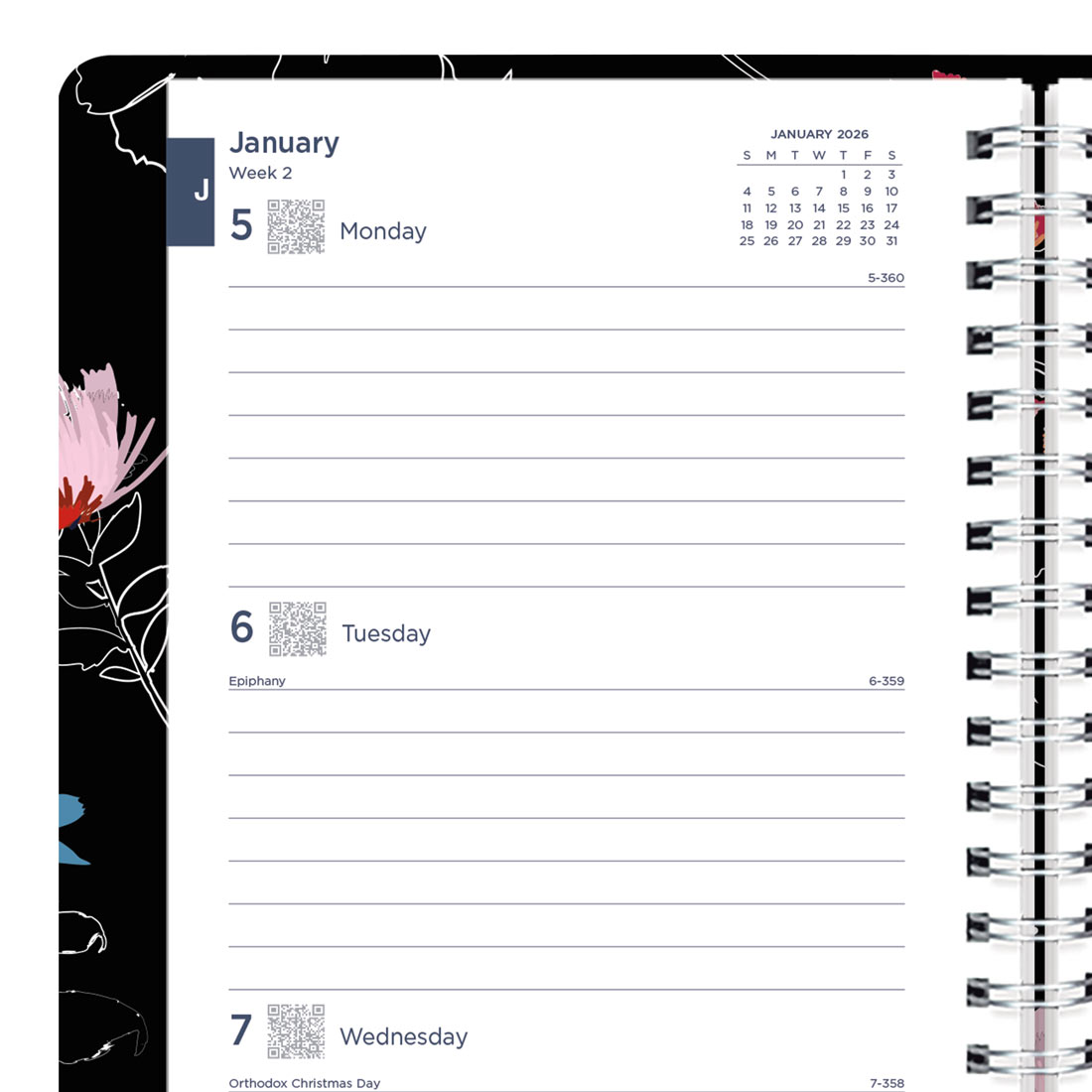 Blueline Dramatic Floral Weekly/Monthly Planner 2026 C101G.01-26